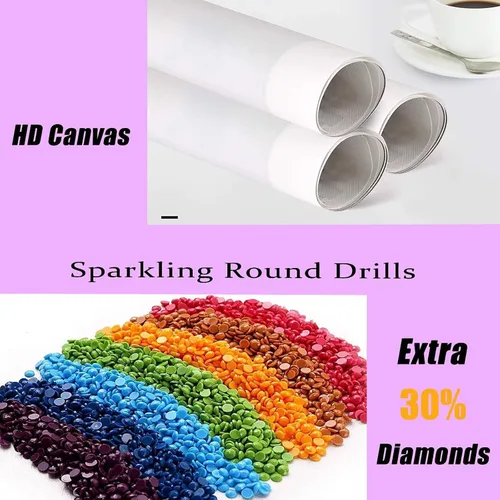 Miniatura 7 de Kit de pintura de diamantes con diseño de flores y luna para adultos, arte y manualidades redondas 5D para adultos principiantes, pinturas