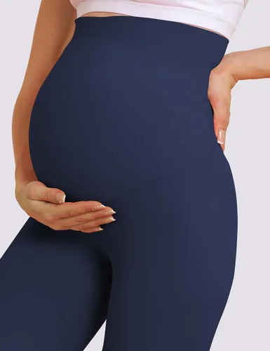 Miniatura 5 de QoBexim Leggings de maternidad sobre el vientre, ultra elásticos, pantalones de yoga para embarazo, con soporte para golpes, leggings