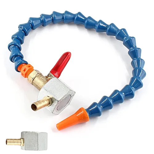 Miniatura 8 de Waziaqoc Base magnética ajustable (rosca de 1/4PT) con 1 boquilla plana flexible manguera de tubo de refrigerante de aceite de agua