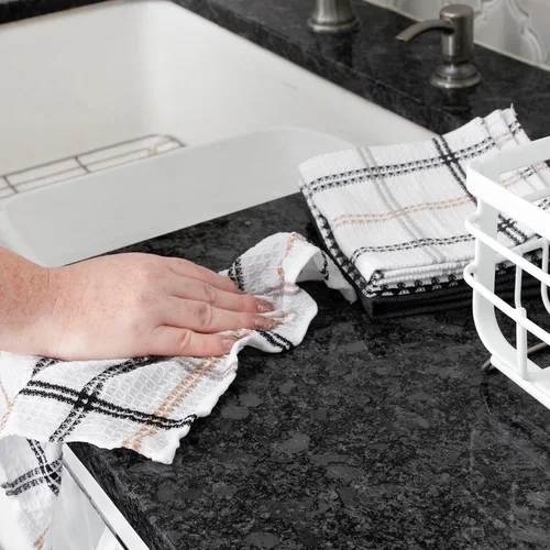 Miniatura 5 de T-Fal Paños de Cocina Premium de Gofre (Paquete de 8), 12"x13" Altamente Absorbentes, Súper Suaves, Duraderos, 100% Algodón, Toalla de Gofre