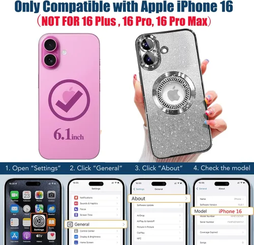 Miniatura 17 de Misscase Funda magnética con purpurina para iPhone 11 compatible con MagSafe, protección completa, delgada, a prueba de golpes, antiarañazos