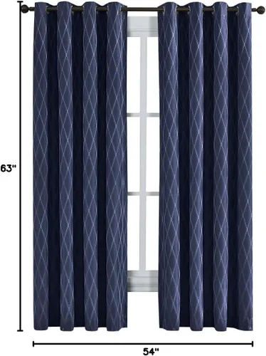 Miniatura 7 de Royal Bedding Victoria - Paneles térmicos opacos, cortinas de ventana de jacquard con ojales superiores para oscurecer la habitación, un par, juego