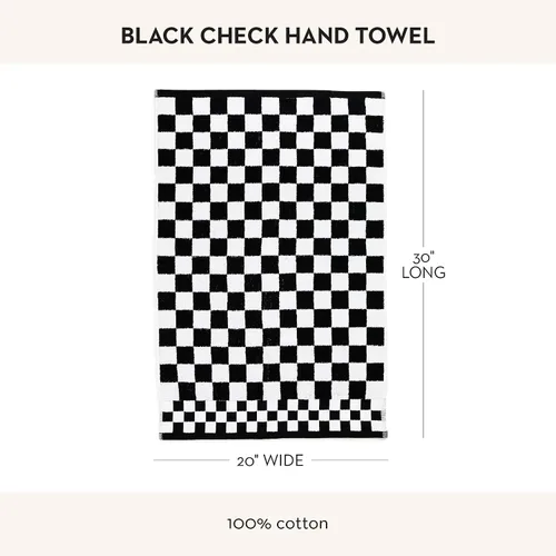 Miniatura 3 de MACKENZIE-CHILDS Toalla de mano, bonita toalla de mano decorativa para baño y cocina, cuadros negros y blancos