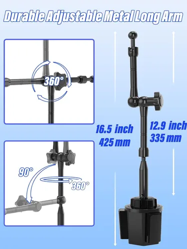 Miniatura 4 de Soporte para tablet para iPad y teléfono de 4.7-13" Extra-Length Metal Arm,19.5"Height, 360° Adjustable Arm, Compatible with iPad Pro, Air, Mini