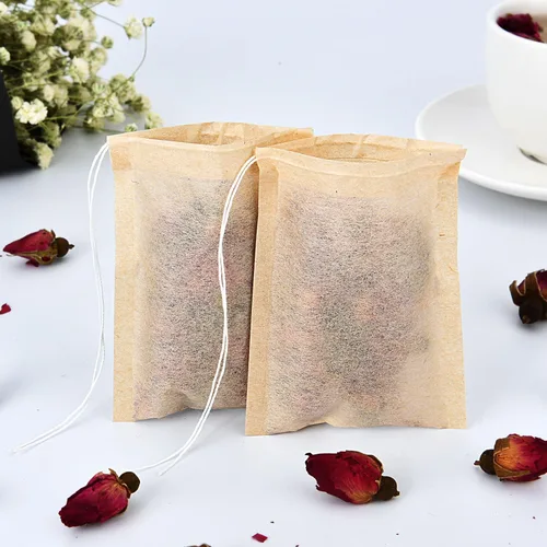 Miniatura 5 de BBTO Paquete de 200 bolsas de filtro de té desechables con cordón de 2.36 x 3.15 pulgadas, Burlywood para té de hojas sueltas y hierbas, filtros