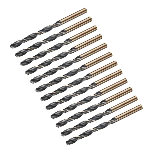 Miniatura 13 de uxcell Brocas Jobber de 0.118 in (0,118 pulgadas) de nitruro negro y oro recubierto de titanio M2 de alta velocidad (HSS) Brocas helicoidales