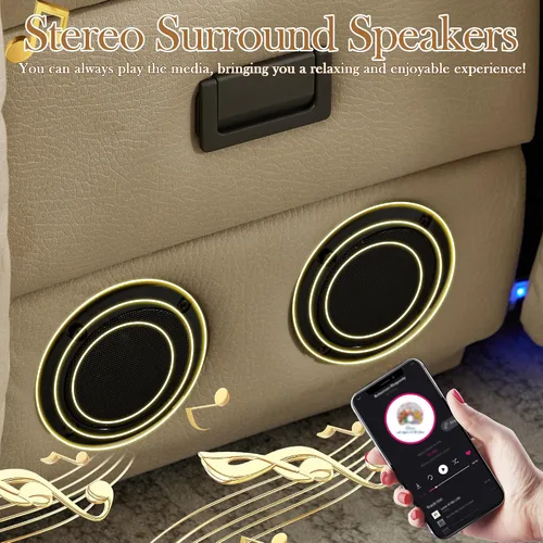 Miniatura 7 de TUNYI Sofá Reclinable Eléctrico Loveseat con Masaje y Calor, Asientos de Cine en Casa con Consola, Sofá Reclinable RV Loveseat con USB/Toma