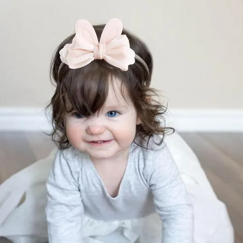 Miniatura 6 de Diademas de niña de nylon con flores elásticas, 3 piezas, accesorios para el pelo, regalo para recién nacidos, bebés y niños pequeños (TU-HDJ-3PCS)
