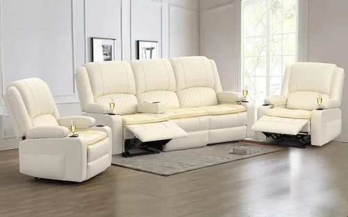 Miniatura 30 de Yolsali Sofá reclinable, sofá reclinable manual de 3 plazas con cojín de 2 niveles, sofás reclinables para sala de estar con consola removible