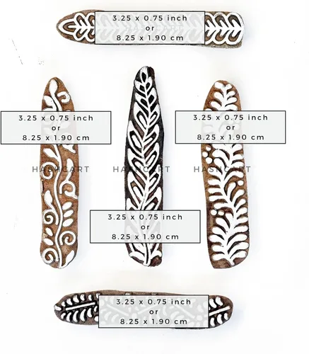 Miniatura 4 de Mehndi - Bloques de impresión de madera, patrón de borde, sellos de impresión para tarjetas, álbumes de recortes, tela, arcilla, tatuaje