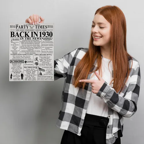 Miniatura 6 de Póster de cumpleaños 96 sin marco, periódico Back In 1930, regalos de feliz cumpleaños 96 para hombres y mujeres, vintage, retro, nacido en 1930