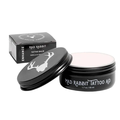 Miniatura 12 de Mad Rabbit Bálsamo para tatuajes y crema de cuidado posterior: mejora el color que revive tatuajes viejos, hidrata nuevos tatuajes, fabricado