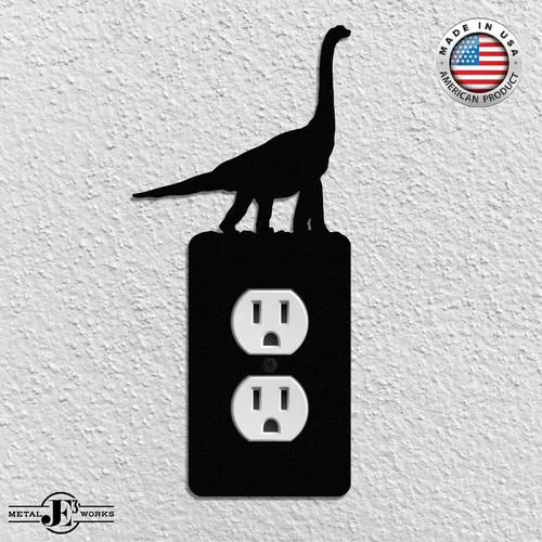 Miniatura 2 de Brachiosaurus Dinosaur - Placa de pared dúplex individual (potencia única, negro)