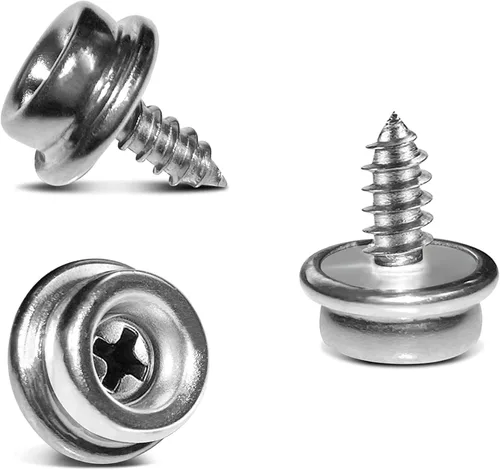 Miniatura 3 de YeeBeny 50 tornillos de acero inoxidable de grado marino para barcos de lona de 3/8 pulgadas de diámetro, broches para cubierta de barco, pernos