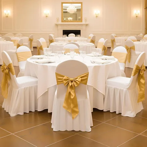 Miniatura 20 de VEVOR 150 fundas blancas para sillas de poliéster y elastano, fundas elásticas para bodas, fiestas, comedor, banquetes, sin pinzas, 150