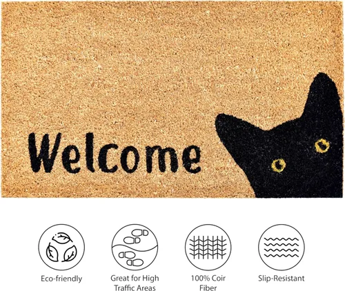 Miniatura 6 de Calloway Mills AZ105001729 Alfombra Kitty Korner, 17 x 29 pulgadas, color natural/negro