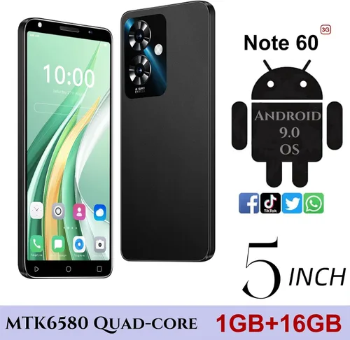 Miniatura 2 de Note 60 Teléfonos móviles, pantalla HD de 5.0 pulgadas, cámara dual SIM dual, 16 GB de ROM 【Ampliable hasta 128 GB】, compatible con Negro