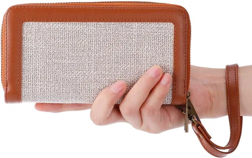 Miniatura 7 de HAWEE - Cartera para teléfono celular, con dos cierres y correa larga extraíble para la muñeca, para mujer