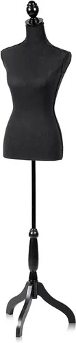 Maniquí de torso de maniquí con soporte de trípode de madera de 60 a 67 pulgadas de altura, ajustable, para mujer, exhibición de joyería de maniquí,