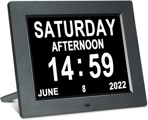 Miniatura 12 de Reloj con calendario digital, fecha y hora, día de la semana, 8 opciones de alarma + atenuación automática para pacientes ancianos con demencia