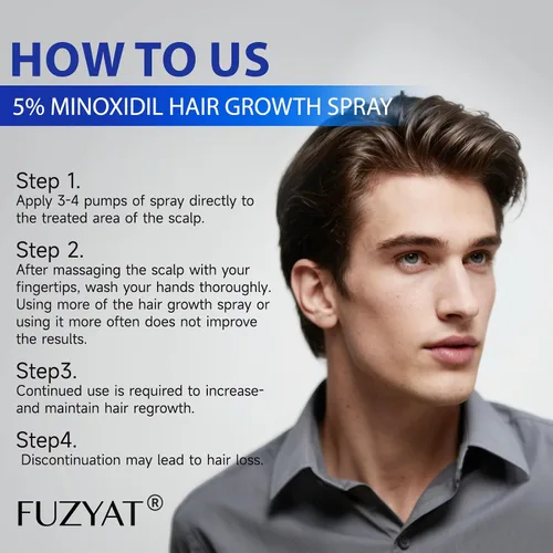 Miniatura 5 de Tratamiento de pérdida de cabello de minoxidil al 5% para hombres, minoxidil para mujeres, aerosol para el crecimiento del cabello, para hombres