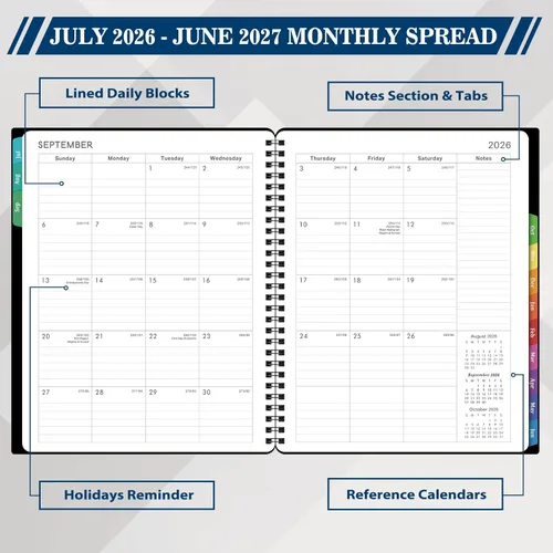 Miniatura 3 de Agenda 2026 – Agenda con calendario 2026, 8 x 10 pulgadas, enero 2026 – diciembre 2026, 2026, planificador semanal y mensual, fuerte encuadernación