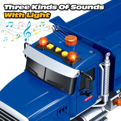 Miniatura 2 de Bstoyder Juguetes para niños de 3, 4, 5, 6, 7, 8 años, camión volquete grande con luces, sonidos, camión de fricción azul para niños y niñas