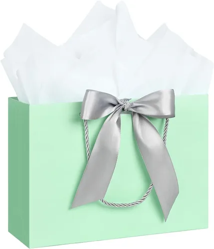 Miniatura 30 de JMANNI Bolsas de regalo, 3 piezas de tamaño mediano con cinta de lazo, bolsa de regalo de papel portátil, patrón de mármol, para cualquier ocasión