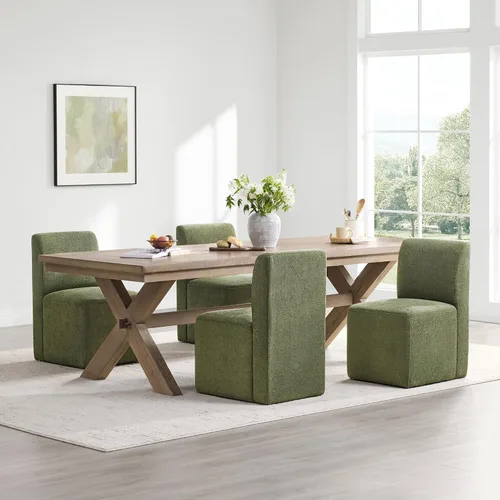 Miniatura 6 de CHITA Juego de 2 sillas de comedor con ruedas, tapizadas sin brazos, modernas sillas de comedor con rodillos para dormitorio, sala de lectura, sala