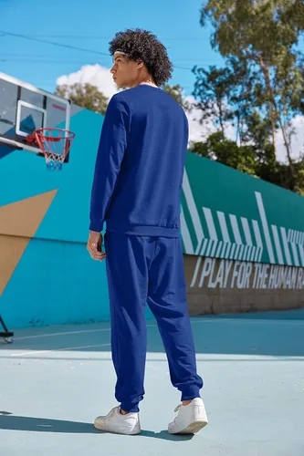 Miniatura 3 de COOFANDY Chándal para hombre, 2 piezas, manga larga, sin botones, para correr, atlético, casual, sudadera