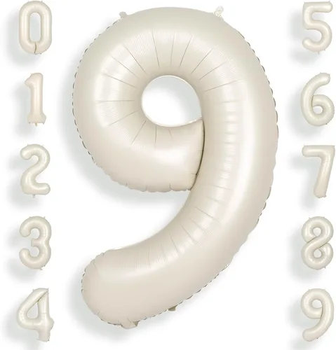 Miniatura 49 de SUWEN Globos de helio grandes de 102 cm (40 pulgadas) con letra S en color crema. Globos grandes de papel de aluminio con letra en helio, de A a Z.