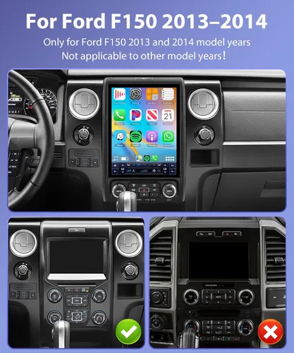 Radio de coche 8 Core 4G+64G F150 2013-2014, pantalla IPS de 12.1 pulgadas, estéreo Tesla Style F150 con Android 15 Pronóstico meteorológico