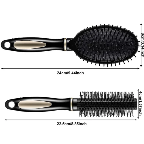 Miniatura 2 de Juego de 12 peines de cepillo para el cabello, cepillo desenredante, rodillo de masaje, peine de pelo negro, peines de peluquería para mujeres