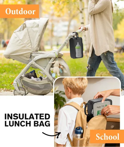 Miniatura 2 de HowFly Pequeña bolsa de merienda aislada para niños - Lonchera para mujeres/hombres - Bolsas de almuerzo enfriadoras plegables y reutilizables