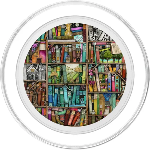 Miniatura 2 de Biblioteca de libros de lectura Cool Book Lover Bookworm PopSockets PopGrip: agarre intercambiable para teléfonos y tabletas PopSockets MagSafe