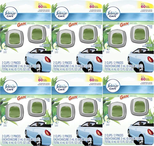 Miniatura 13 de Febreze Ambientador para automóvil, juego de 5 clips de aroma de ganancia más estuche de almacenamiento adicional