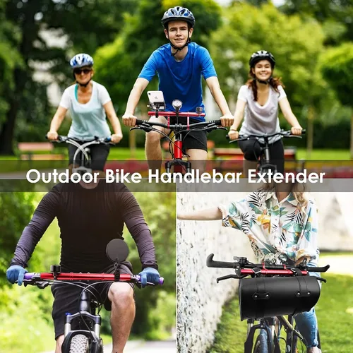 Miniatura 7 de Manillar de bicicleta, extensor de manillar de bicicleta de 11.8 pulgadas, soporte multifuncional de aleación de aluminio, extensión de soporte