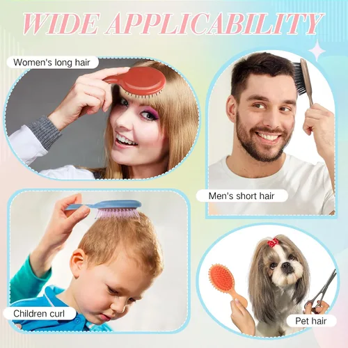 Miniatura 5 de Paquete de 36 mini cepillos desenredantes para desenredar chorros para niños pequeños, cerdas suaves, cepillo de viaje para mujeres y niñas