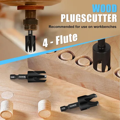 Miniatura 4 de FACAINCXS Juego de brocas avellanadas para madera, 16 piezas de acero de alta velocidad para carpintería, brocas cónicas para contador de fregadero