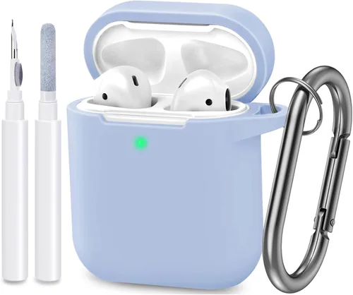 Miniatura 21 de Funda compatible con AirPods, cubierta protectora de silicona completa a prueba de polvo diseñada para Apple AirPods de 1.ª y 2.ª
