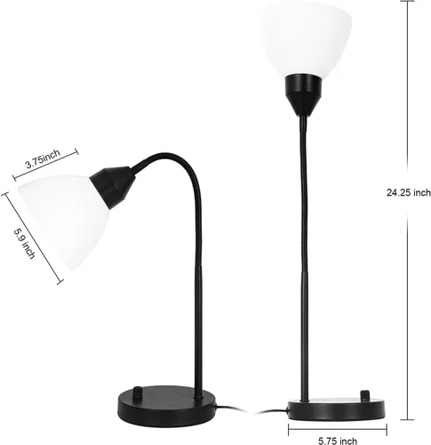 Miniatura 4 de Lámparas de escritorio, lámparas de mesa para dormitorios con 2 puertos USB, lámparas de noche regulables continuas, lámpara ajustable para sala