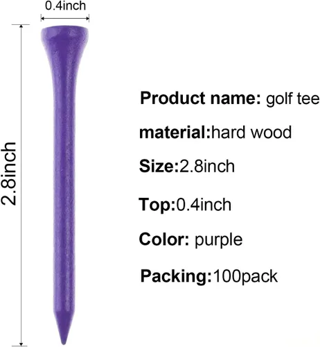 Miniatura 5 de Crestgolf Camiseta de golf de lujo de 2-3/4 pulgadas, paquete de 100 Púrpura