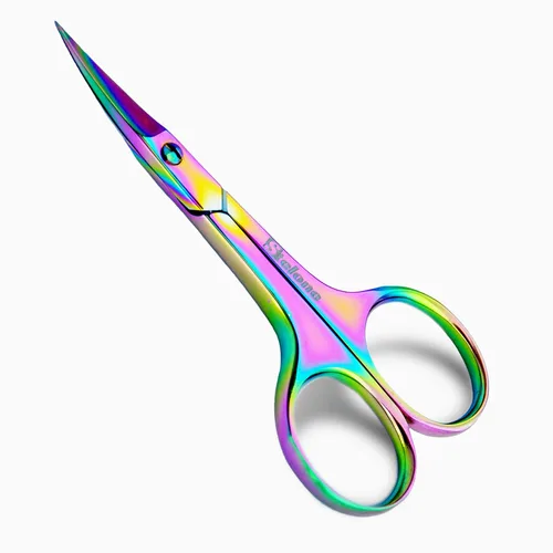 Tijeras de aseo profesional para cejas, pequeñas tijeras curvadas de acero inoxidable para manicura y belleza para mujeres