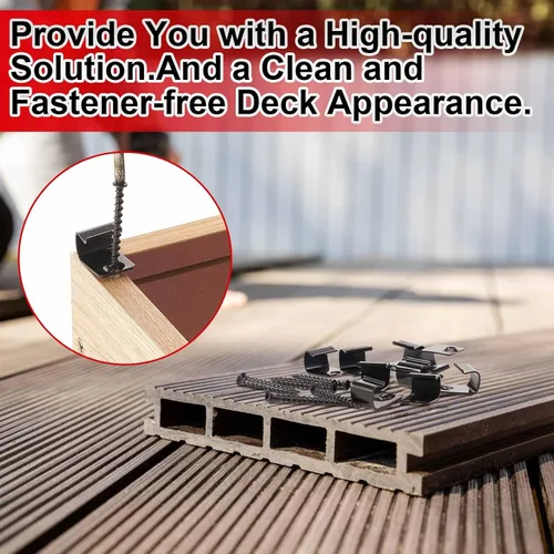 Miniatura 5 de Dunzy 1 Pack 304 Stainless Steel Start Clips Universal Decking Clip with Decking Screws for Composite Deck Boards, Hidden Fasteners