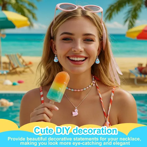 Miniatura 5 de Jetec 40 dijes de pato de resina, cuentas para mujeres adultas, fabricación de joyas, pulseras, collares, aretes, llavero, manualidades, regalos