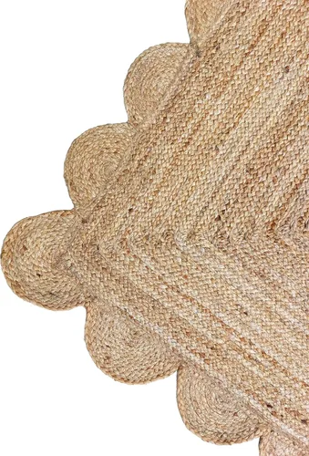 Miniatura 7 de Alfombra festoneada de yute natural (2 x 3 pies, natural)