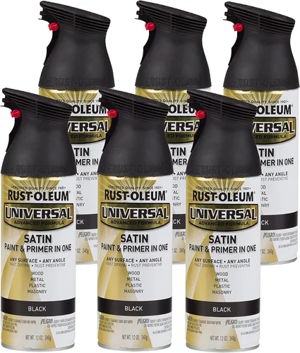 Miniatura 180 de Rust-Oleum 245197 Pintura en aerosol universal para todas las superficies, 12 onzas, negro satinado
