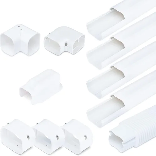 Sealproof Kit de cubierta de línea de CA dividida, kit decorativo de PVC de grado profesional blanco de 4 pulgadas que proporciona cobertura de