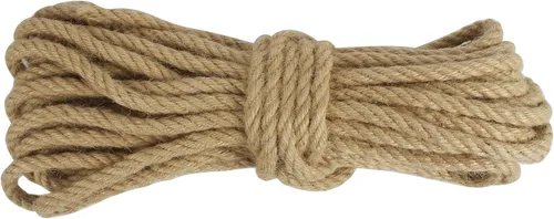 Miniatura 40 de Cuerda de Manila de 2 pulgadas x 50 pies, cuerda de cáñamo gruesa de 4 hebras trenzadas, cáñamo natural para manualidades de servicio pesado