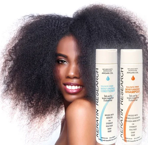 Miniatura 3 de Keratin Research Champú y acondicionador sin sulfato y sal, para tratamiento posterior a la queratina, flequillo de cortina, cabello teñido, natural